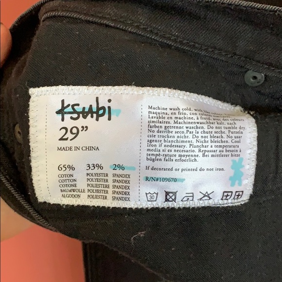 NWOT Ksubi black skinny jeans zipper bottoms s29 - Picture 5 of 7